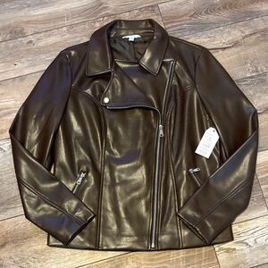 Time and Tru Dark Brown Leather Jacket